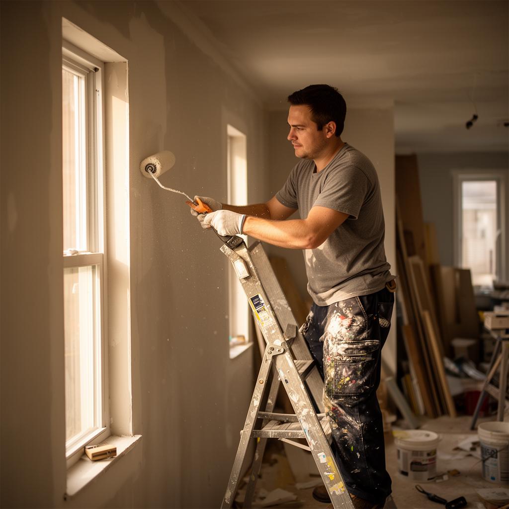 A Pro Painters craftsman at work in a San Antonio home